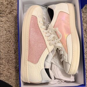 P448 Women's Iridescent Pink and White Sneakers